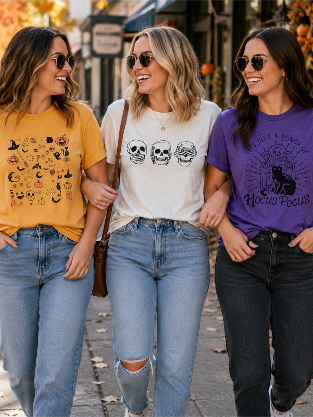 Halloween Graphic Tee Bundle 3 Pack Hocus Pocus Skulls Spooky Size M